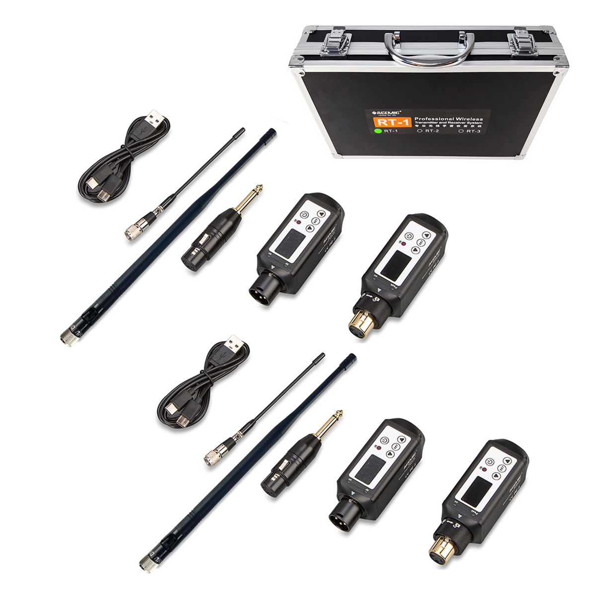 RT-1Dual Plug-On Wireless Audio Transmitters and Receivers for PA Speakers
