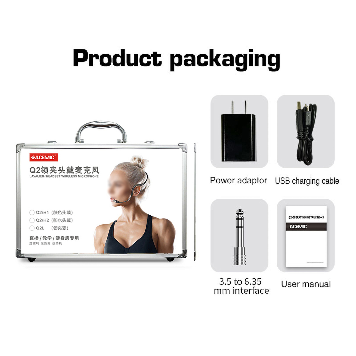 Q2/H2 Fitness Instructor Microphone UHF Dual Channel