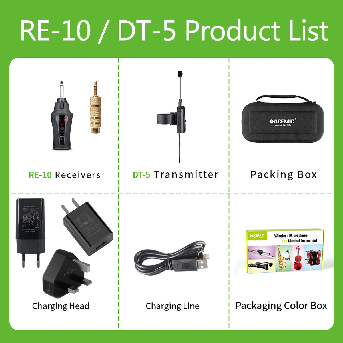 DT-5 Wireless Flute Microphone