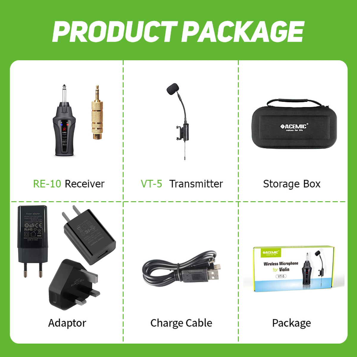 VT-5 Wireless Violin Microphone